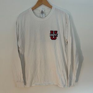 ✅ ESPN U “Campus Connection” Long Sleeve Crewneck Tee T Shirt NFL College Sports